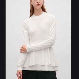 Cos Double layered woven peplum top.